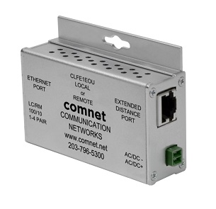Comnet - CLFE1EOU - Single Channel Ethernet over UTP with IEEE 802.3af 15.4W Pass-Through PoE 10/100Mbps, Industrial, Local/Remote Configurable, Mini*.
