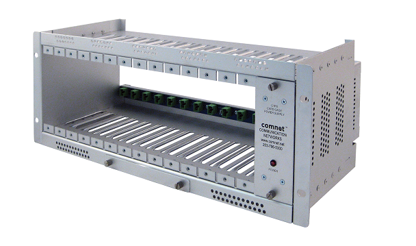 Comnet - C1-EU - 14 Slot 4U Card Cage Rack With 90-264 VAC 50/60HZ Power Supply, (EU & UK) Mains Power Cord.