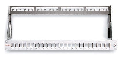 Datwyler Cables - ‎418020 - Patch Panel KS 24x Keystone Cat6 19" 1U, Screened, Un-loaded, Grey.