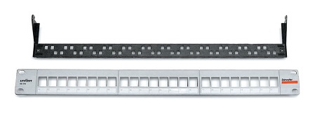 Datwyler Cables - ‎418021 - Patch Panel KU 24x Keystone Cat6 19" 1U Un-loaded, Grey.