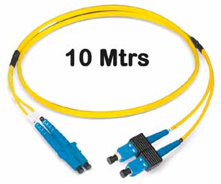 Datwyler Cables - 421320 - FO Patch Cord SC:LC SM, 10 Mtrs, Oval, LS0H, Yellow.