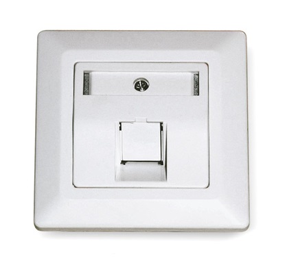 Datwyler Cables - 185866 - ‎Faceplate Metal for 1 X KU 1/8 Unloaded Keystone Angled White.