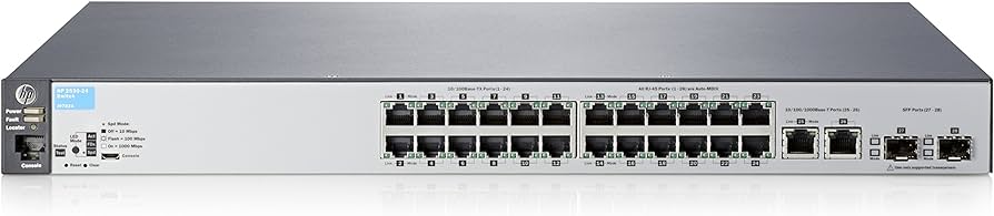 HPE Aruba - J9782A - 2530 Series Switch, 24-Port 10/100 + 2-Port (2x RJ-45 10/100/1000 & 2x SFP).