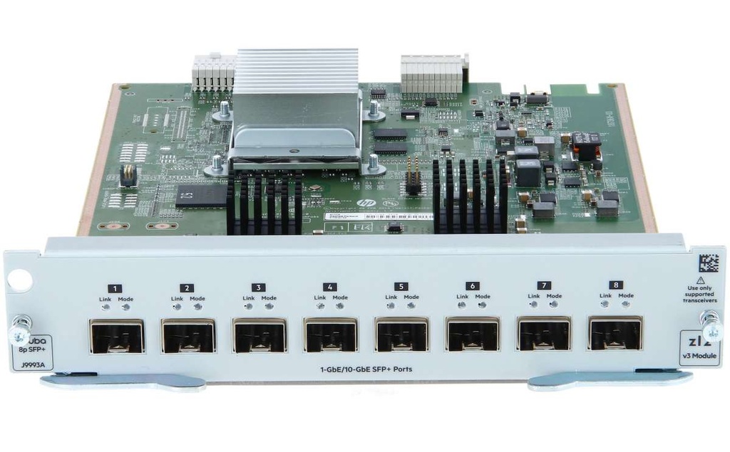 HPE Aruba - J9993A - 8 Ports 1G/10GbE SFP+ MACsec v3 zl2 Module for 5400R zl2 Switch Series.