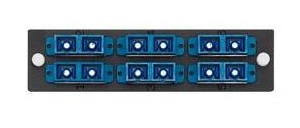 Leviton - 5F100-6ZC - 6-PACK PLATE DUPLEX SC SM (12 FIBER) BLUE ZIRCONIA CERAMIC SLEEVE.