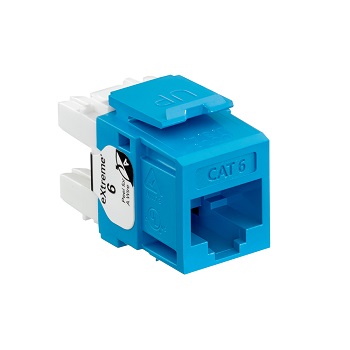 Leviton - 61110-RL6 - Module Jack Extreme CAT6+ QuickPort® Connector Keystone Blue.