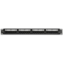 Leviton - 69586-U24 - Patch Panel Cat6 24-Port QuickPort® Flat 1U Loaded + BAR, Black.