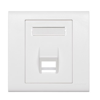 Leviton - BL186-A1W - Faceplate Wallplate Single 1-Port 86x86mm, Angled w/ ID Window, White, empty.