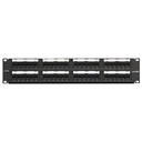 Leviton - 69586-U48 - Patch Panel Cat6 48-Port QuickPort® Flat 2U Loaded + BAR, Black.