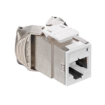 Leviton - 6ASJK-RW6 - Atlas-X1™ Cat6A Shielded QuickPort® Module Jack, Component-Rated, White.