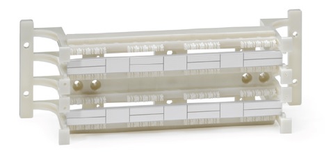 Leviton - 41D6A-1F4 - Wiring Block CAT6A 110 Style, 64-Port (Pair) Wall Mount with Legs, Labels & C-4 Clips.