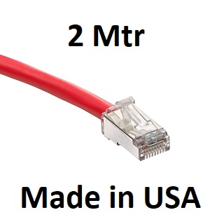 Leviton - 6AS10-07R - UTP Patch Cord Cat6A, Atlas-X1 SlimLine Stranded, 7' FT / 2 Mtr, Red, USA.
