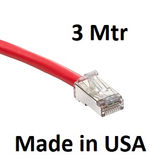 Leviton - 6AS10-10R - UTP Patch Cord Cat6A, Atlas-X1 SlimLine Stranded, 10' FT / 3 Mtr, Red, USA.