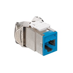 Leviton - 6ASJK-RL6 - Atlas-X1™ Cat6A Shielded QuickPort® Module Jack, Component-Rated, Blue.