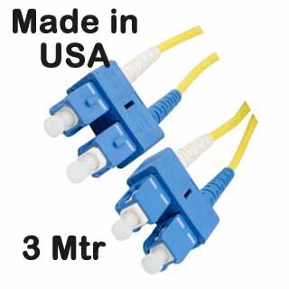 Leviton - FPC-S2RD1BB-003MAB - FO Patch Cord SM OS2 Duplex SCD:SCD, Zip 1.6mm, 3 Mtr, USA.