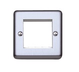 MK - K182 BSS - Euro Frontplate Faceplate 1 Gang accepts 2 Euro modules, (50x50mm aperture), Brushed Stainless Steel.