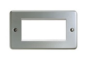 MK - K184 ALM - Euro Frontplate Faceplate 2 Gang accepts 4 Euro Modules, (100x50mm aperture), Metalclad Plus.