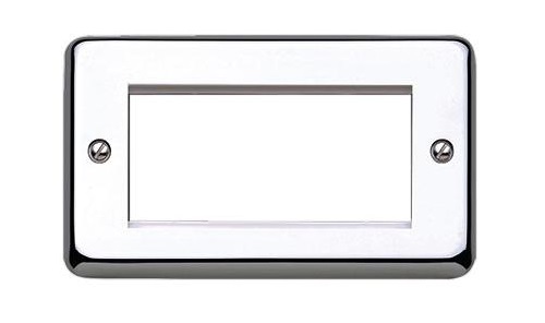 MK - K184 BSS - Euro frontplate 2G accepts 4 Euro modules, (100 x 50mm aperture), Brushed Stainless Steel.