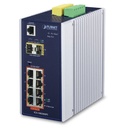 PLANET - IGS-10020HPT - L2+ Industrial 8-Port 10/100/1000T 802.3at PoE + 2-Port 100/1000X SFP Managed Switch with Wide Operating Temperature.