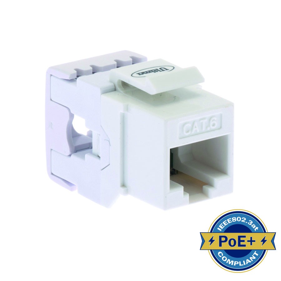 Ultima - 781935 - Keystone Jack Cat6 180 Deg Punchdown Unshielded White.