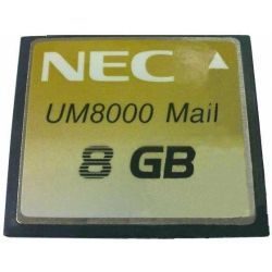 NEC - AKS UM-8G EU, UM8000 8GB Flash Memory card, for storage of the application software and the mailboxes The 8 GByte version can hold up to 500 hours of message storage.
