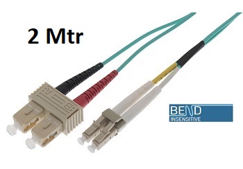 Ultima - 777085 - FO Patch Cord MM OM3 Duplex SC:LC LS0H Aqua 2 Mtr.