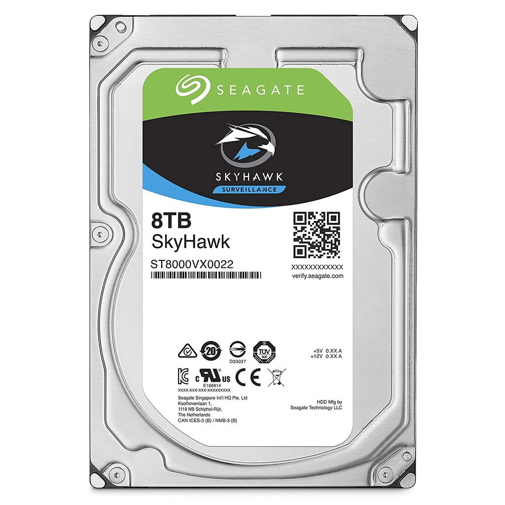 Seagate - ST8000VX0022 - HDD 8TB SATA 7.2k SkyHawk Surveillance 3.5", 6Gb/s 256M Cache.