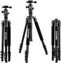 Zomei - Q555 - Aluminum Alloy Tripod, 360 Degree Ball Head, Lightweight (Black), Height (57.67~158.75) cm.