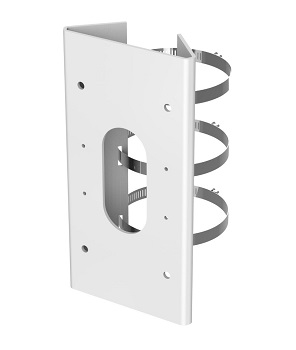 Hikvision - DS-1475ZJ-SUS - Vertical pole mount, dimensions 127×46×250mm  Φ67-127mm, 1205g, White Stainless Steel.