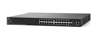 CISCO - SG350X-24MP-K9-UK - 24-Port L3 Gigabit POE+ Managed Stackable Switch, 24 x 10/100/1000 (PoE+) + 2 x Combo (Copper 10GE / SFP+), 375 Watt.