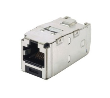 Panduit - CJS6X88TGY - Module Jack CAT6A 10G RJ45 Keystone, Shielded Black.