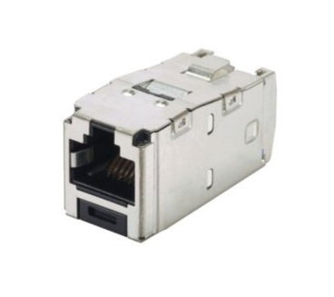 Panduit - CJS6X88TGY - Module Jack Cat6A 10G RJ45 Keystone, Shielded Black.