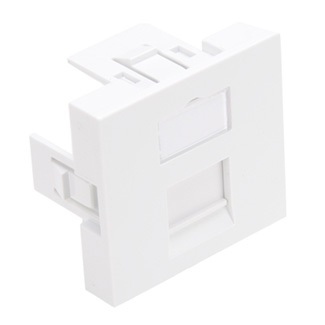 Leviton - LI145-2W1 - Bezel Adapter French-Style Wallplate Insert, 45x45 mm, Flat, Keystone, 1-Port, White.