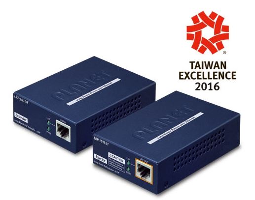 PLANET - LRP-101U-KIT - Long Reach Extender, 1-Port PoE over UTP (LRP-101UH + LRP-101UE).