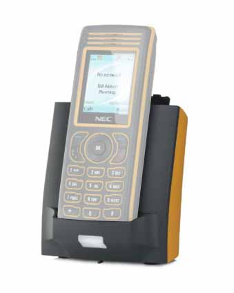 NEC - 9600 015 90100 *Used - Desktop Charger for IP DECT Phone Handset i755d/i755s, Dark grey w/ orange frame.
