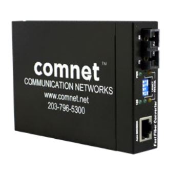 COMNET - CWFE2SCM2 - Media Converter, 10/100Mbps, Commercial Grade 0-50⁰C, Multimode, 2 Fiber, SC Connectors, Mini, EU & UK Type Power Supply.