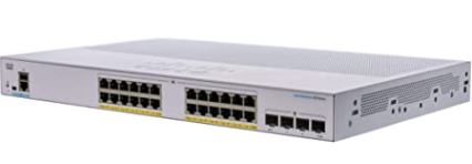CISCO - CBS350-24FP-4X-UK - Cisco Business 350 Series 350-24FP-4X Switch, L3, Managed, 24 Port x 10/100/1000 (PoE+) + 4 Port x 10 Gigabit SFP+, rack-mountable, PoE+ (370W).