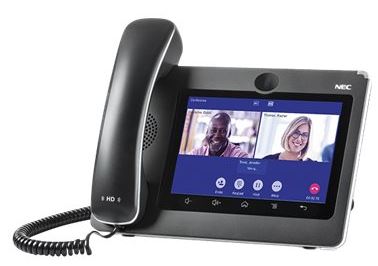 NEC - BE118385 - ITX-3370-1W(BK)TEL - GT890 VoIP phone with 7-inch 1024x600 TFT LCD, Caller ID, Bluetooth 4.0, Wi-Fi support, Black.