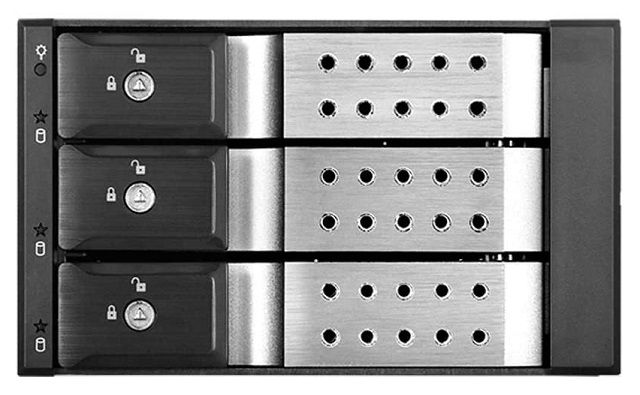 i-Star - BPN-DE230HD-SILVER - HDD Hot-swap Rack Trayless 2 x 5.25&quot; to 3 x 3.5&quot; 12Gb/s, Silver Color.