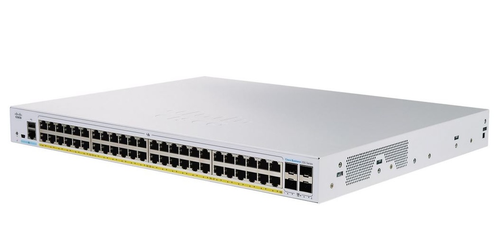 CISCO - CBS350-48FP-4X-UK - CBS350 Managed 48-port GE, Full PoE, 4x10G SFP+, rack-mountable, PoE+ (740W).