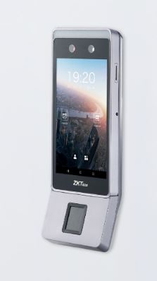 ZKTeco - Horus-E1-FP - 2MP Wireless facial recognition time & attendance Terminal with Fingerprint Reader, WiFi connected 2.4 / 5GHz, Bluetooth, Only time & attendance, 5-inch 720 x 1280 IPS touch LCD, 2MP Dual camera, Quad-Core 1.5GHz CPU, Android 8.1, RAM 2GB, ROM 16GB.