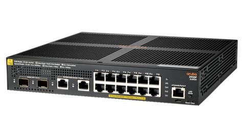 HPE Aruba - JL693A - 2930F 16-port Access Switch with 12x 10/100/1000 PoE+ ports + 2x 10G SFP + 2x 1GBASE-T ports for uplink connectivity. PoE+ is supported with a power budget of 139 Watts.