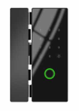 ZKTECO - LPST01 - Smart Door Lock for Glass Double Doors, Features (Wifi, Bluetooth, Fingerprint, PIN code, Card, Smart Phone App, Doorbell, Remote Control), Black.