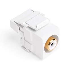 Leviton - 40735-RWW - RCA 110-Termination QuickPort® Connector for A/V Applications, white.