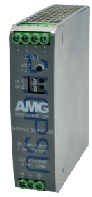 AMG - AMGPSU-I48-P120 - 48 VDC, 120W (2.5A) Industrial Power Supply, DIN-Rail Mounting, -40°C to +70°C, Fault Relay Output (Adjustable 47-53 VDC).
