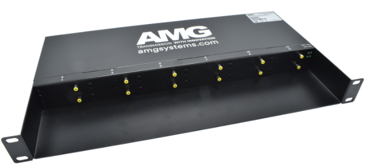 AMG - AMG210C - Media Converter Chassis, 12 Slots, 1U 19inch Rack Mount, Commercial Grade 0-50⁰C, Dual Integrated Hot Swappable 90-264VAC Power Supplies, EU, US or UK Type Power Leads Included*.