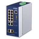 PLANET - IGS-4215-8P2T2S - Industrial L2 Managed Switch 8-Port 10/100/1000T 802.3at PoE+, 2-Port 10/100/1000T, 2-Port SFP 100/1000X, Max POE 240W, IP30 40~75C, DIN-Rail & Wall-mount.