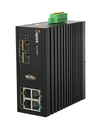 Wi-Tek - SP3006F - Unmanaged Industrial PoE+ Switch DIN-Rail, 4-Ports 10/100/1000 PoE+ 802.3af/at 30W, 2-Ports 1G SFP, -40~+75c, 44~57VDC. (5-Year Manufacturer Warranty).