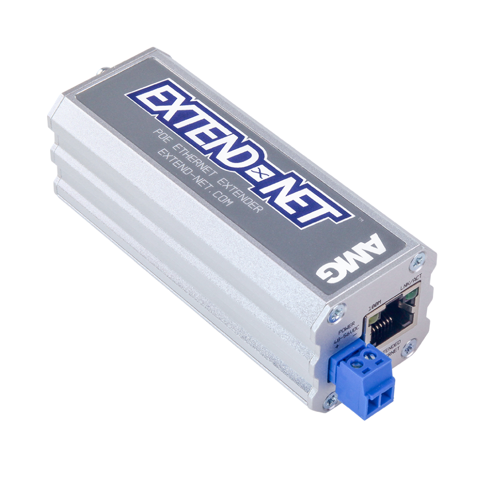 AMG - AMG160-1F-1EU - Industrial 1-Port Ethernet Extender Over UTP 10/100Mbps, 802.3at/bt 30/60/90W PoE Pass Through.