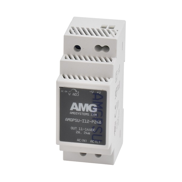 AMG - AMGPSU-I12-P24A - Industrial Power Supply "PSU" 12VDC 24W 2A DIN-Rail Mount (-40° to +70°c) Adjustable 11-14Vdc.
